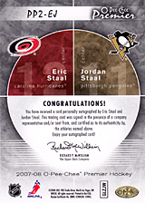 2007-2008 OPC Premier DUOS PP2-EJ Eric Staal :: Jordan Staal