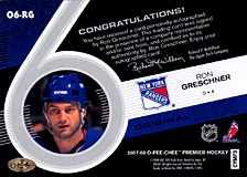 2007-2008 OPC Premier Original 6 Signatures O6-RG Ron Greschner