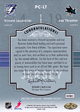 2007-2008 OPC Premier Pairings PC-LT Joe Thornton :: Vincent Lecavalier