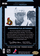 2007-2008 OPC Premier Penmanship PP-DH Dany Heatley