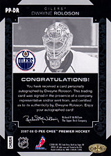 2007-2008 OPC Premier Penmanship PP-DR Dwayne Roloson