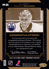 2007-2008 OPC Premier Penmanship PP-DR Dwayne Roloson