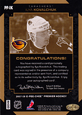 2007-2008 OPC Premier Penmanship PP-IK Ilya Kovalchuk