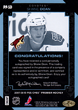 2007-2008 OPC Premier Penmanship PP-SD Shane Doan