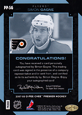 2007-2008 OPC Premier Penmanship PP-SG Simon Gagne
