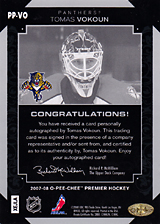 2007-2008 OPC Premier Penmanship PP-VO Tomas Vokoun