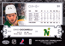 2007-2008 OPC Premier Regular Card 20 Dino Ciccarelli