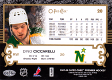 2007-2008 OPC Premier Regular Card 20 Dino Ciccarelli