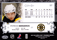 2007-2008 OPC Premier Regular Card 37 Patrice Bergeron