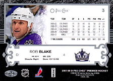 2007-2008 OPC Premier Regular Card 3 Rob Blake