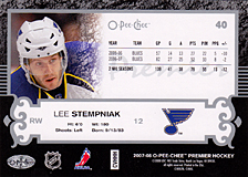 2007-2008 OPC Premier Regular Card 40 Lee Stempniak