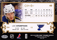 2007-2008 OPC Premier Regular Card 40 Lee Stempniak