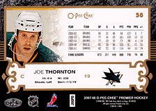 2007-2008 OPC Premier Regular Card 58 Joe Thornton