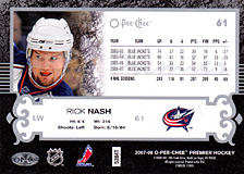 2007-2008 OPC Premier Regular Card 61 Rick Nash