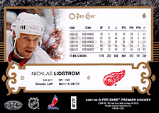 2007-2008 OPC Premier Regular Card 6 Nicklas Lidstrom