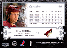 2007-2008 OPC Premier Regular Card 96 Shane Doan