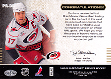 2007-2008 OPC Premier Remnants & Auto PR-BR Rod Brind`Amour