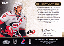 2007-2008 OPC Premier Remnants & Auto PR-ES Eric Staal