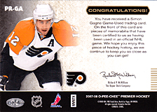 2007-2008 OPC Premier Remnants & Auto PR-GA Simon Gagne