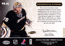 2007-2008 OPC Premier Remnants & Auto PR-JG Jean-Sebastien Giguere