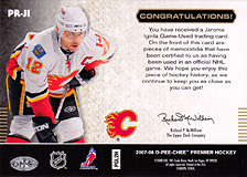 2007-2008 OPC Premier Remnants & Auto PR-JI Jarome Iginla