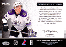 2007-2008 OPC Premier Remnants & Auto PR-MC Mike Cammalleri
