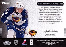 2007-2008 OPC Premier Remnants & Auto PR-MH Marian Hossa