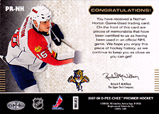 2007-2008 OPC Premier Remnants & Auto PR-NH Nathan Horton
