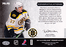 2007-2008 OPC Premier Remnants & Auto PR-PB Patrice Bergeron