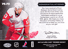 2007-2008 OPC Premier Remnants & Auto PR-PD Pavel Datsyuk