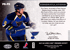 2007-2008 OPC Premier Remnants & Auto PR-PK Paul Kariya