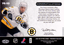 2007-2008 OPC Premier Remnants & Auto PR-RB Ray Bourque