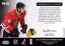 2007-2008 OPC Premier Remnants & Auto PR-SE Sergei Samsonov