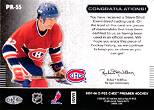 2007-2008 OPC Premier Remnants & Auto PR-SS Steve Shutt