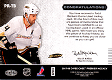 2007-2008 OPC Premier Remnants & Auto PR-TB Todd Bertuzzi