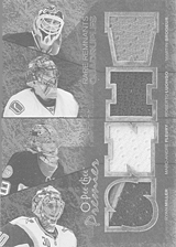 2007-2008 OPC Premier Remnants Quadruples PQ-BLMF Marc-Andre Fleury :: Martin Brodeur  :: Roberto Luongo  :: Ryan Miller