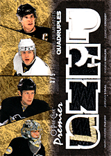 2007-2008 OPC Premier Remnants Quadruples PQ-CFMS Evgeni Malkin :: Jordan Staal  :: Marc-Andre Fleury  :: Sidney Crosby