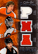 2007-2008 OPC Premier Remnants Triples PT-CGH Bobby Clarke :: Ron Hextall  :: Simon Gagne