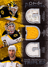 2007-2008 OPC Premier Remnants Triples PT-FCT Manny Fernandez :: Tim Thomas  :: Zdeno Chara