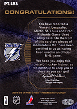 2007-2008 OPC Premier Remnants Triples PT-LRS Brad Richards :: Martin St. Louis  :: Vincent Lecavalier