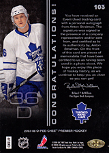 2007-2008 OPC Premier Rookies Card 103 Anton Stralman