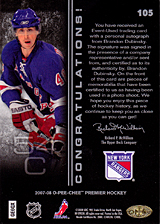 2007-2008 OPC Premier Rookies Card 105 Brandon Dubinsky