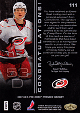2007-2008 OPC Premier Rookies Card 111 Casey Borer