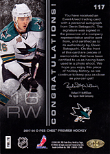 2007-2008 OPC Premier Rookies Card 117 Devin Setoguchi