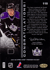 2007-2008 OPC Premier Rookies Card 118 Jack Johnson