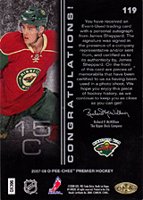 2007-2008 OPC Premier Rookies Card 119 James Sheppard