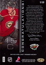 2007-2008 OPC Premier Rookies Card 119 James Sheppard