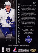 2007-2008 OPC Premier Rookies Card 124 Jiri Tlusty