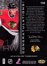 2007-2008 OPC Premier Rookies Card 125 Jack Skille