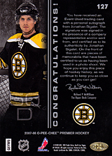 2007-2008 OPC Premier Rookies Card 127 Jonathan Sigalet